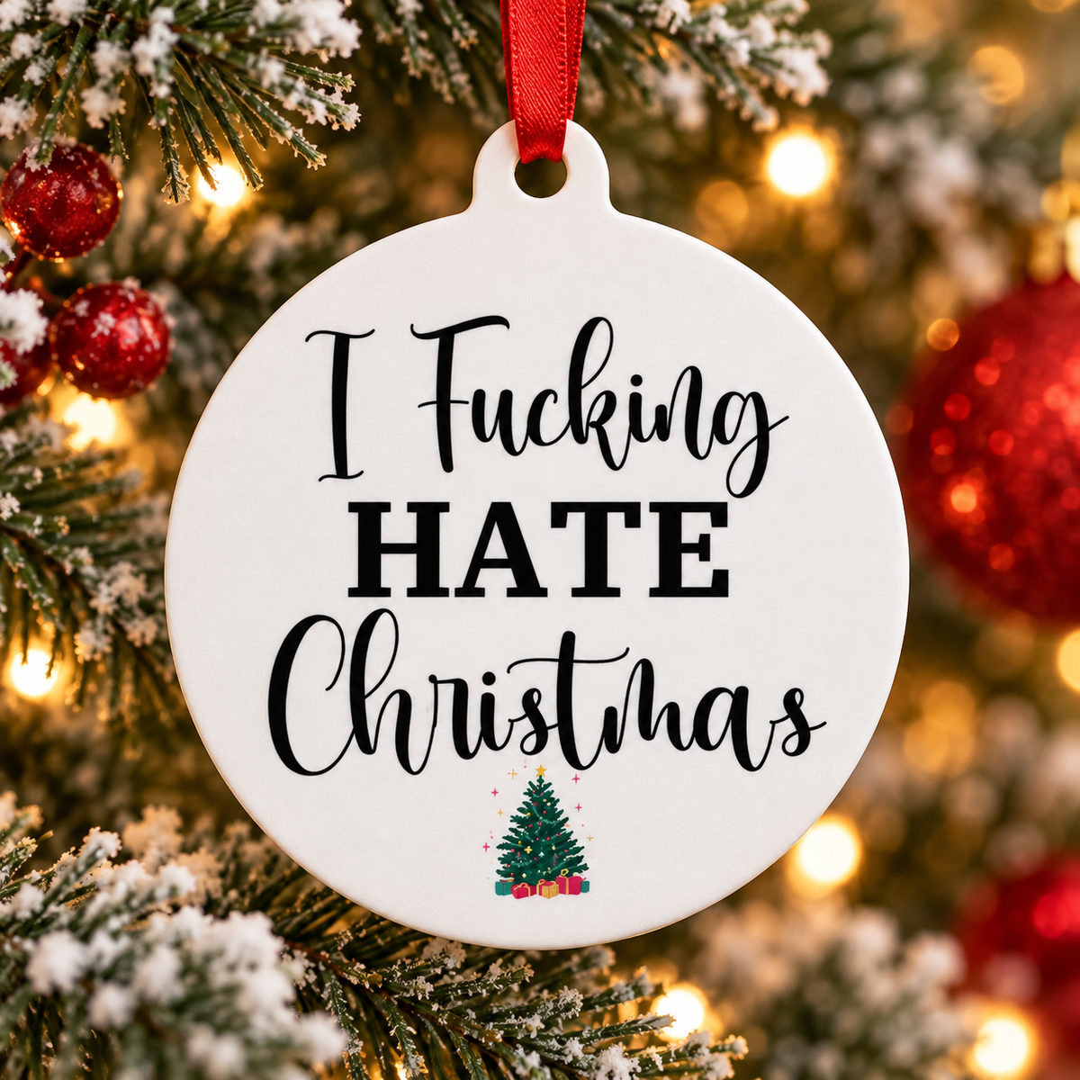 I Fucking Hate Christmas Ornament