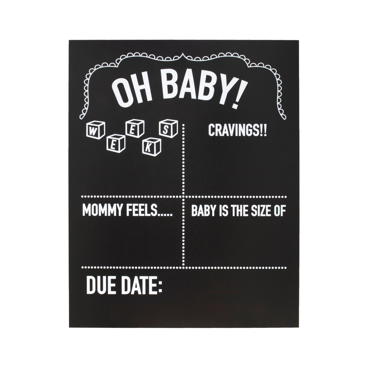 JennyGems Pregnancy Announcement Chalkboard, 11.5"x14.5" Reusable Weekly Pregnancy Tracker Photo Prop Board, Monthly Milestones Baby Bump Countdown, Pregnancy Timeline Wood Chalkboard Sign