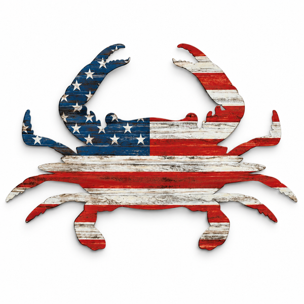 American Flag Crab Collection - Patriotic Nautical Coastal Decor