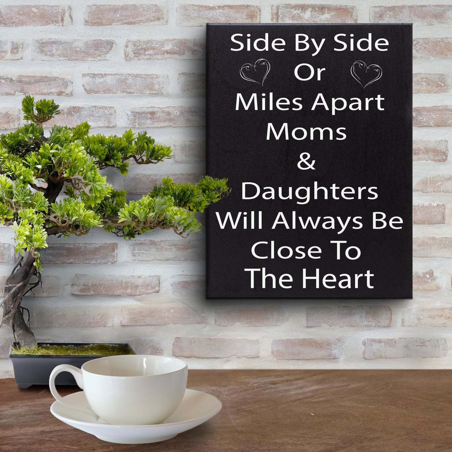 JennyGems Mom and Daughter Sign Gift Decor, Meaningful Gift for Mom, Mother's Day, 6x8 Inch Wood Sign, Made in USA