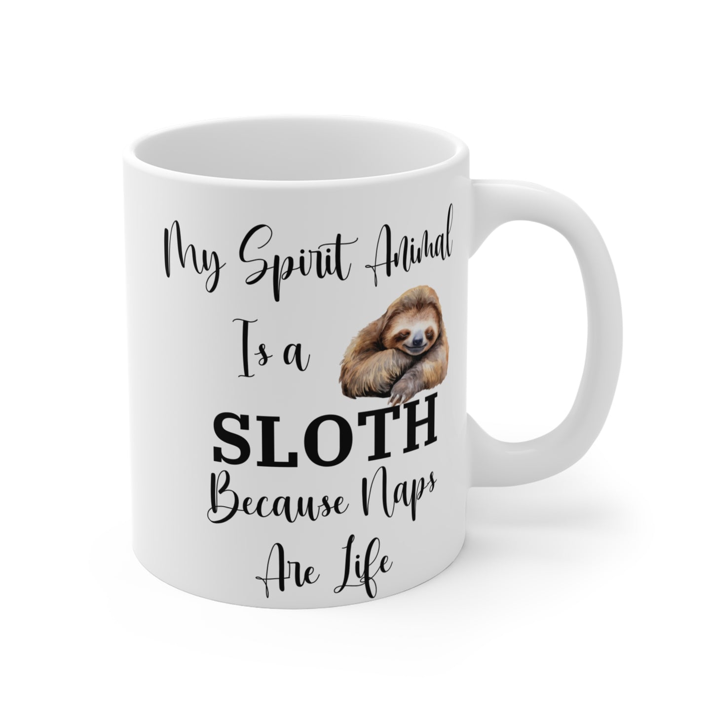 Sloth Mug, Lazy Day Coffee Cup, Animal Lover Gift, Funny Ceramic Tea Mug, Relaxation Gift for Him or Her, Sloth Life Gift