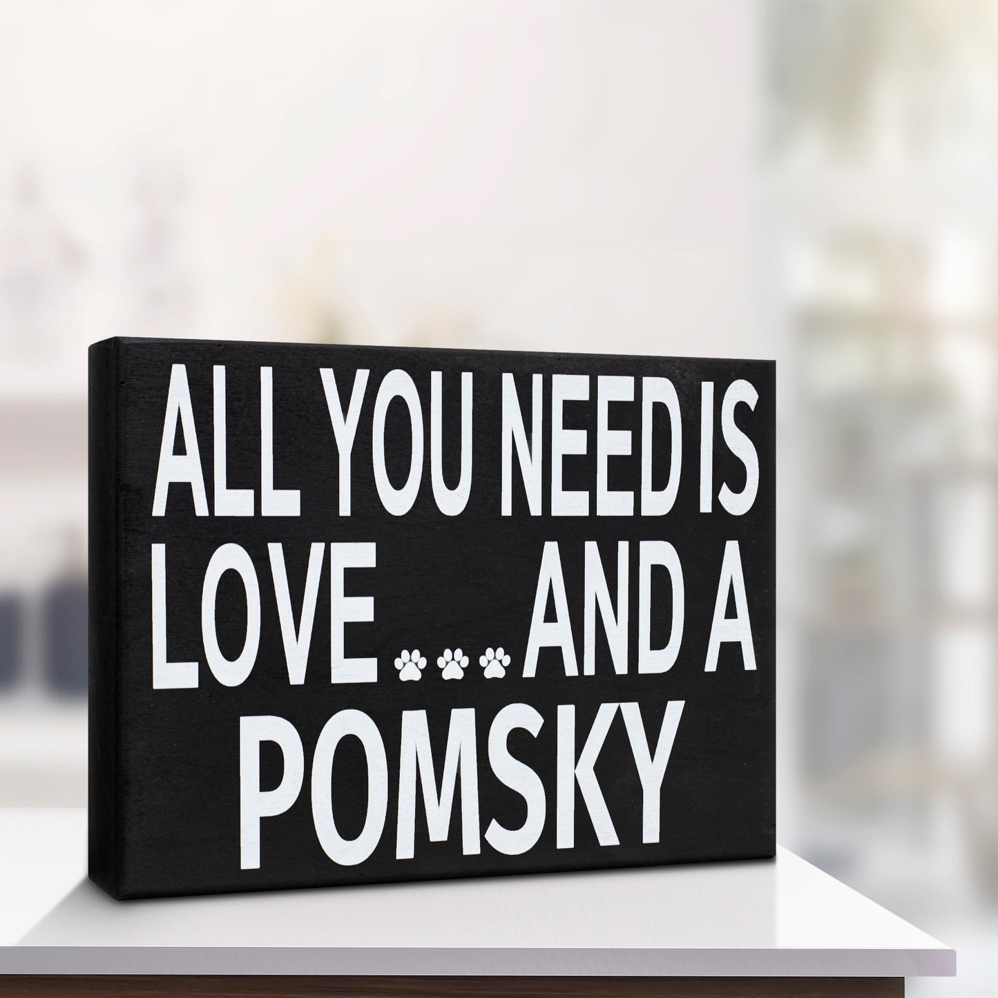 JennyGems Pomsky Sign, All You Need Is Love and a Pomsky, Wood Sign, 8x6 Inches, Pomsky Mom, Pomsky Gifts, Pomsky Decor, American Made