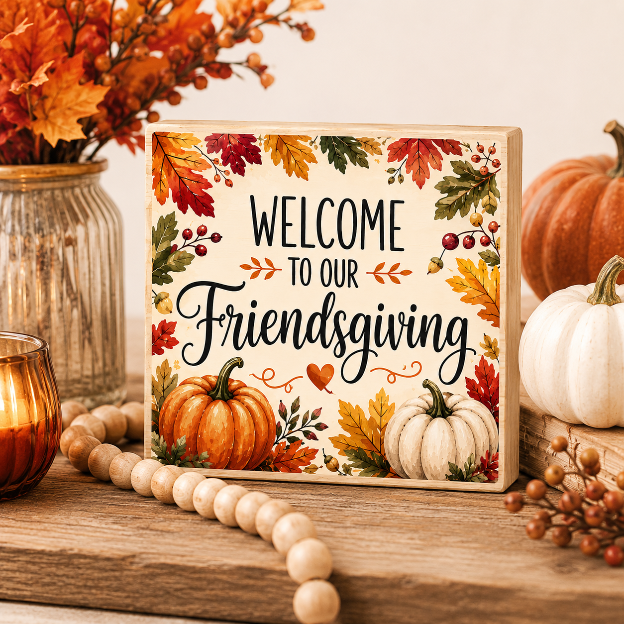 Friendsgiving Decorations, Fall Decor Friendsgiving Sign, Welcome to Our Friendsgiving, Thanksgiving Decorations