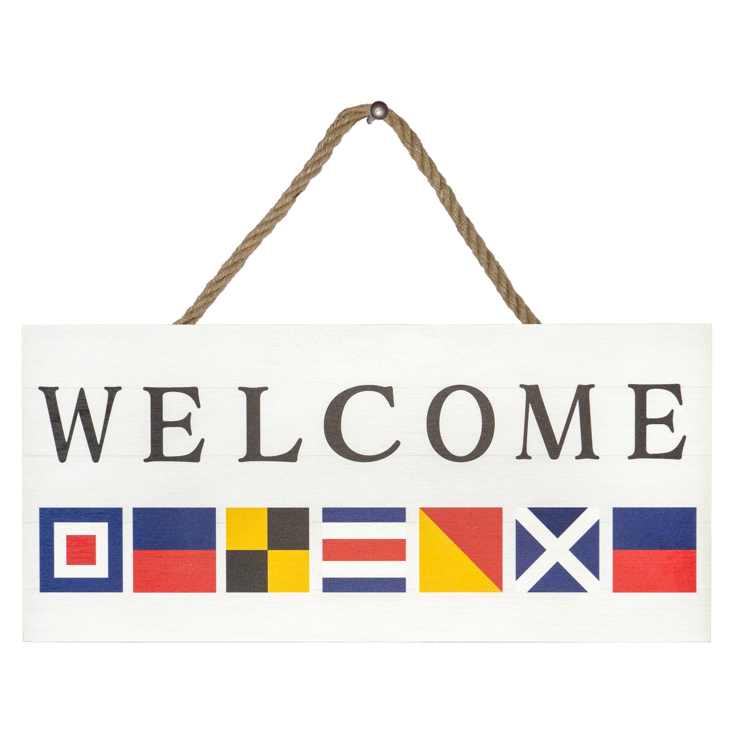 JennyGems Coastal Welcome Sign for Front Door, Front Door Decor, Porch Decorations, Welcome Door Sign Nautical Decor Maritime Flags