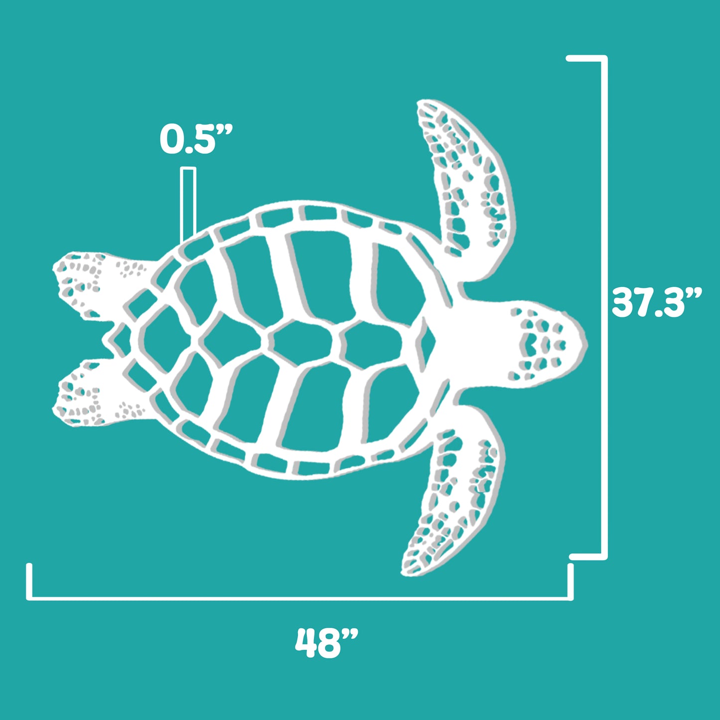 Outdoor PVC Sea Turtle Wall Art 4 Foot