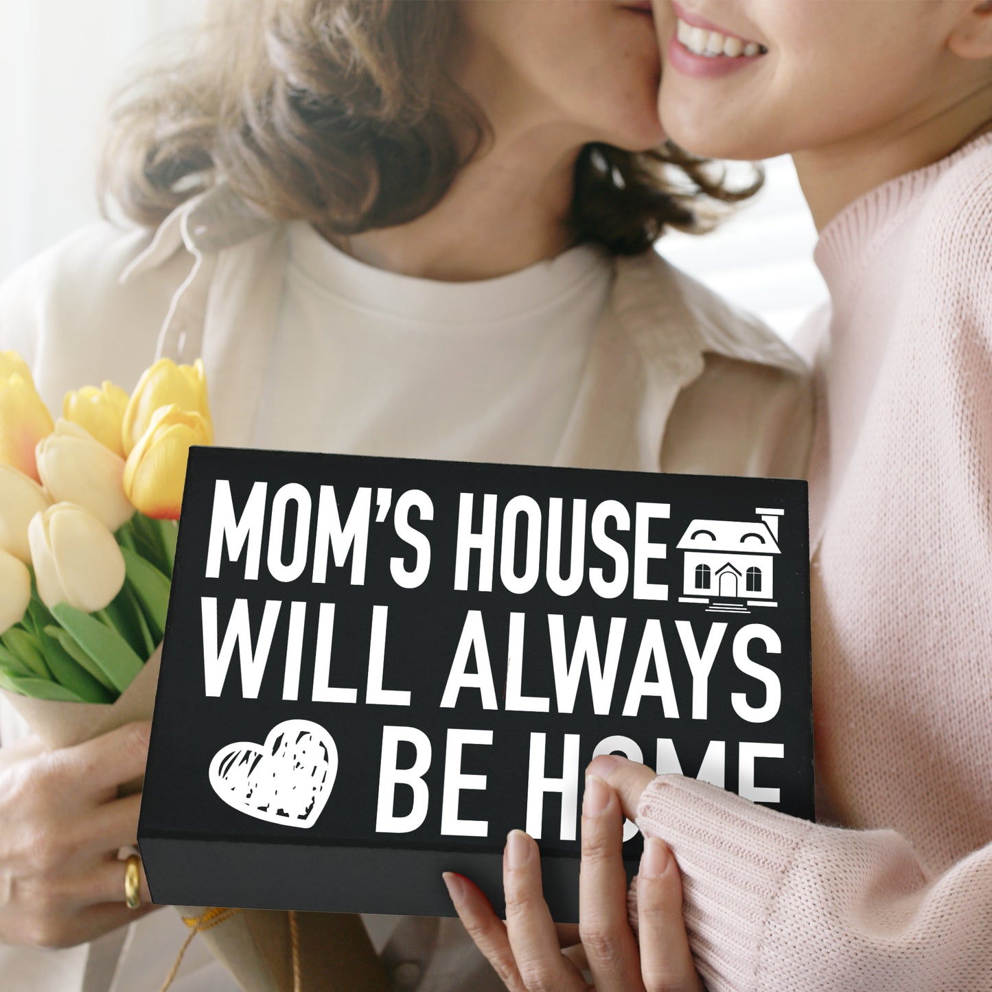 JennyGems Mom's House Will Always Be Home Sign, Mom Decor, Birthday Gifts for Mom, Mom Gifts, Sentimental Gifts for Mom, American Made