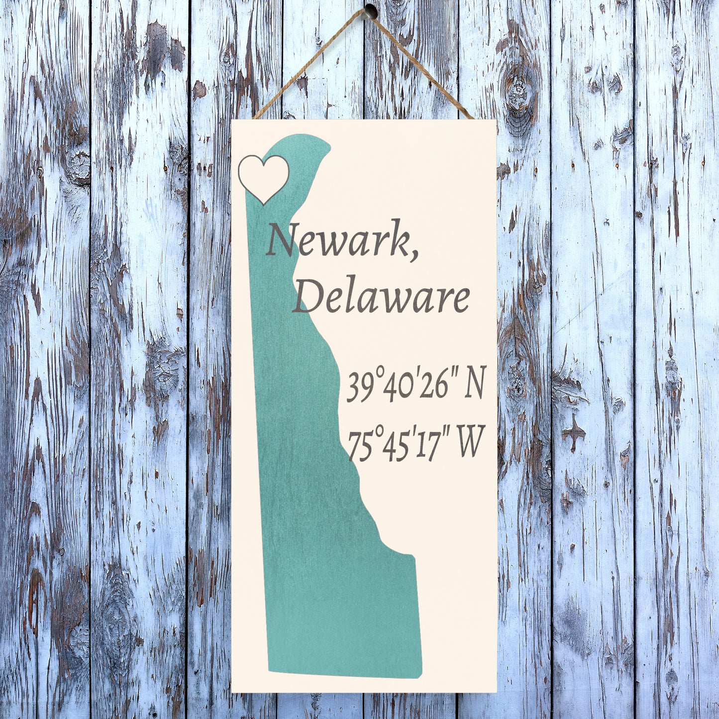 JennyGems Newark, Delaware Nautical Wood Sign | Made in USA