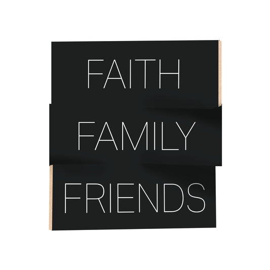 Faith Family Friends 3 Piece Mini Wood Block Set