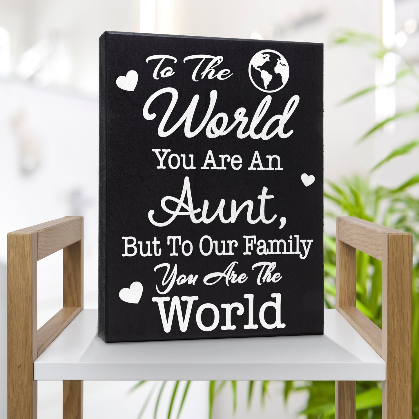 JennyGems Aunt Gifts Sign Decor Plaque, Meaningful Gift for Aunt, Wall Hanging, Tabletop and Shelf Accent 6x8 Inches, Made in USA