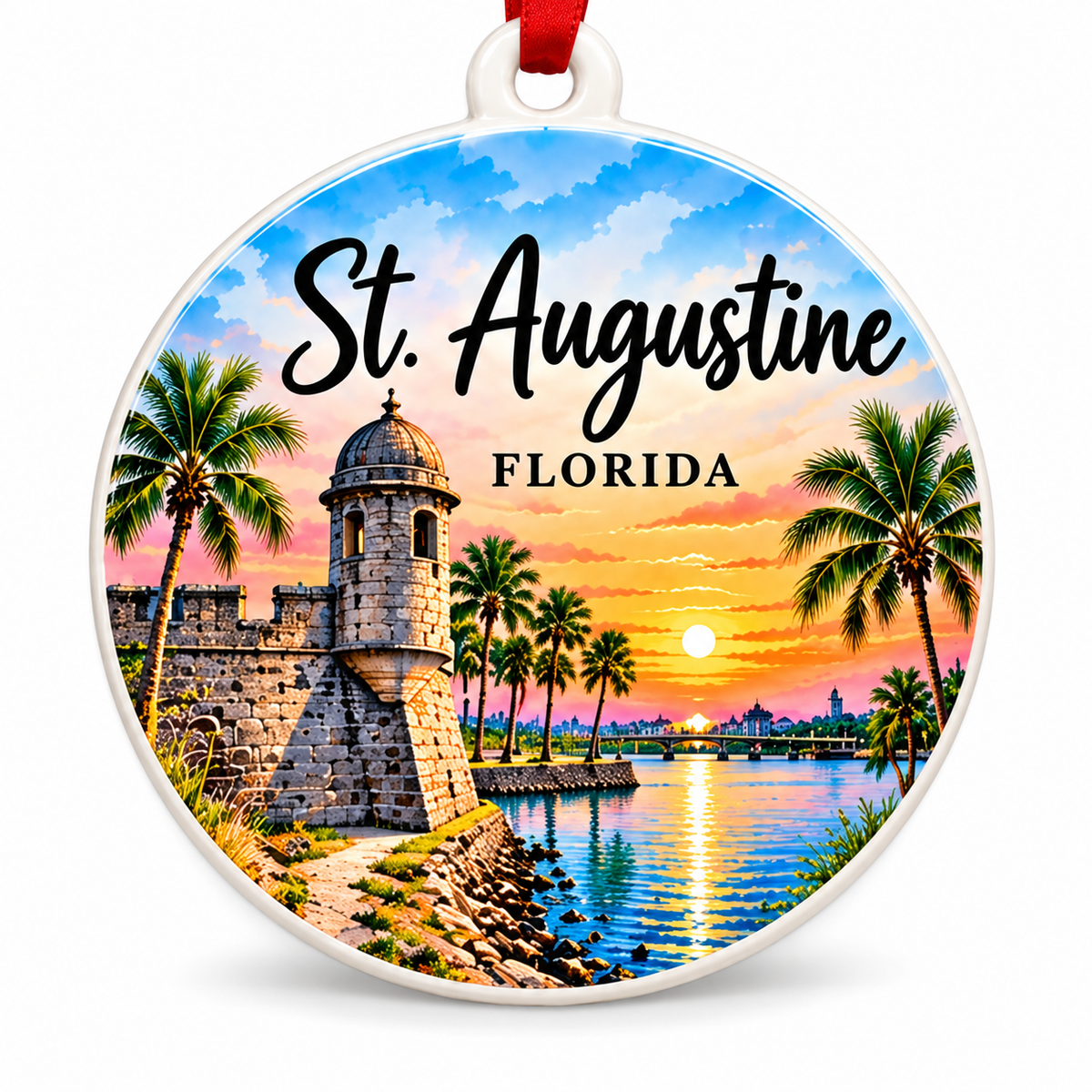 St. Augustine Florida Christmas Ornament - PVC Vacation Souvenir