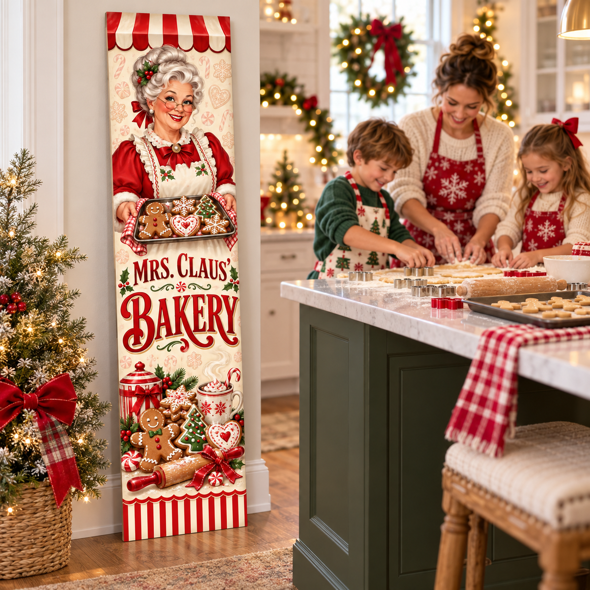 Christmas Cookie Baking Porch Board and Decoration
