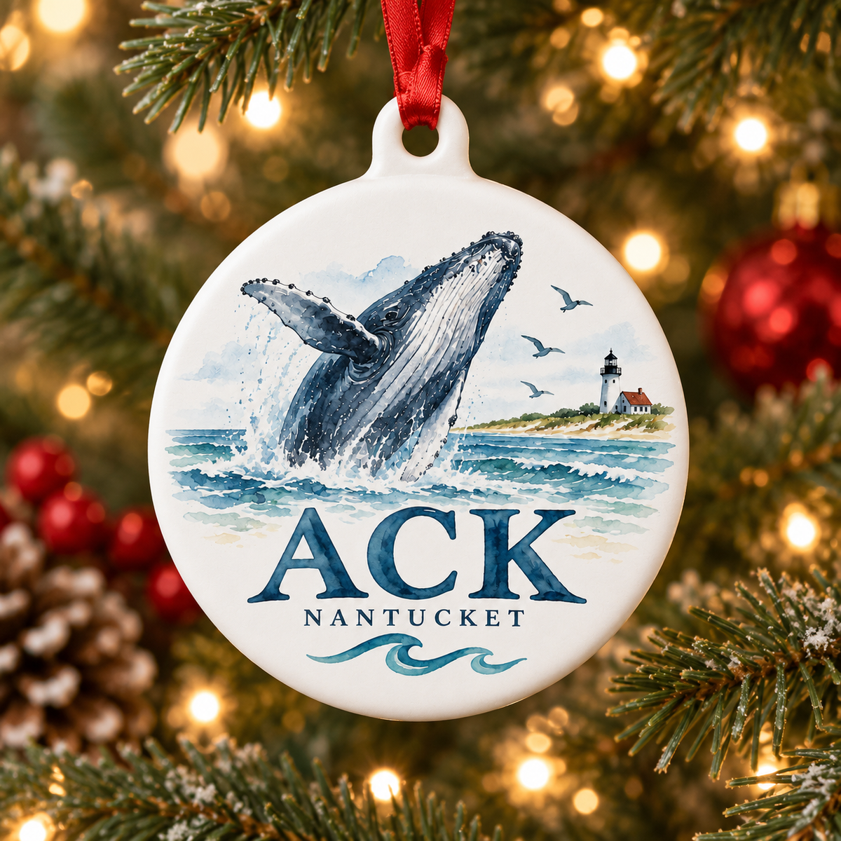ACK Nantucket Massachusetts Christmas Ornament