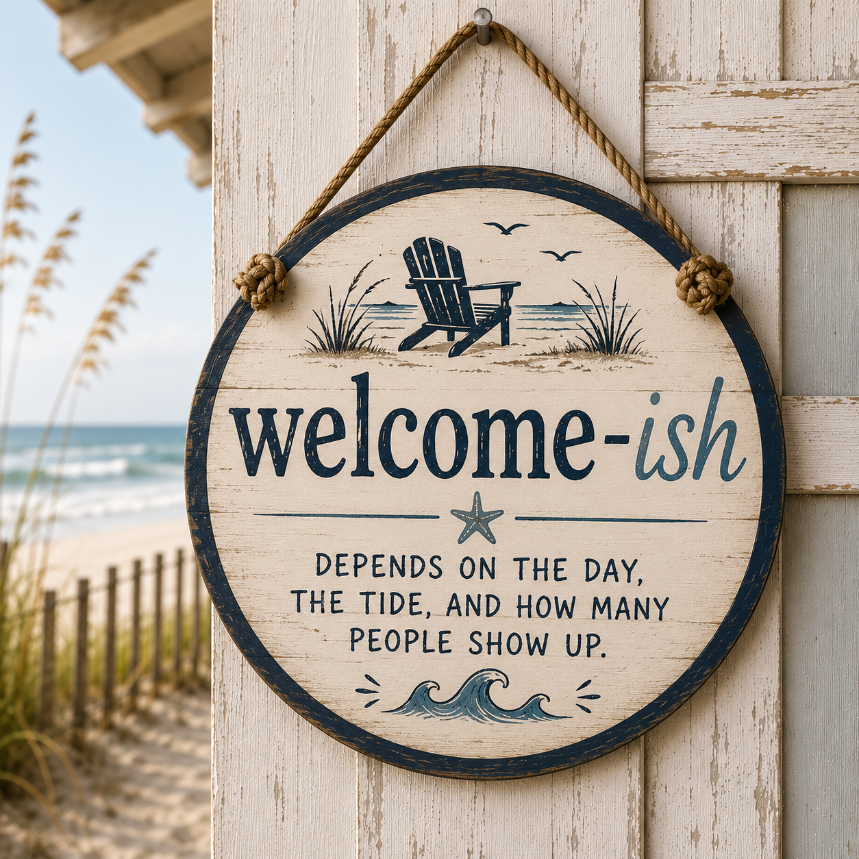 Welcome-ish Sign / Funny Beach