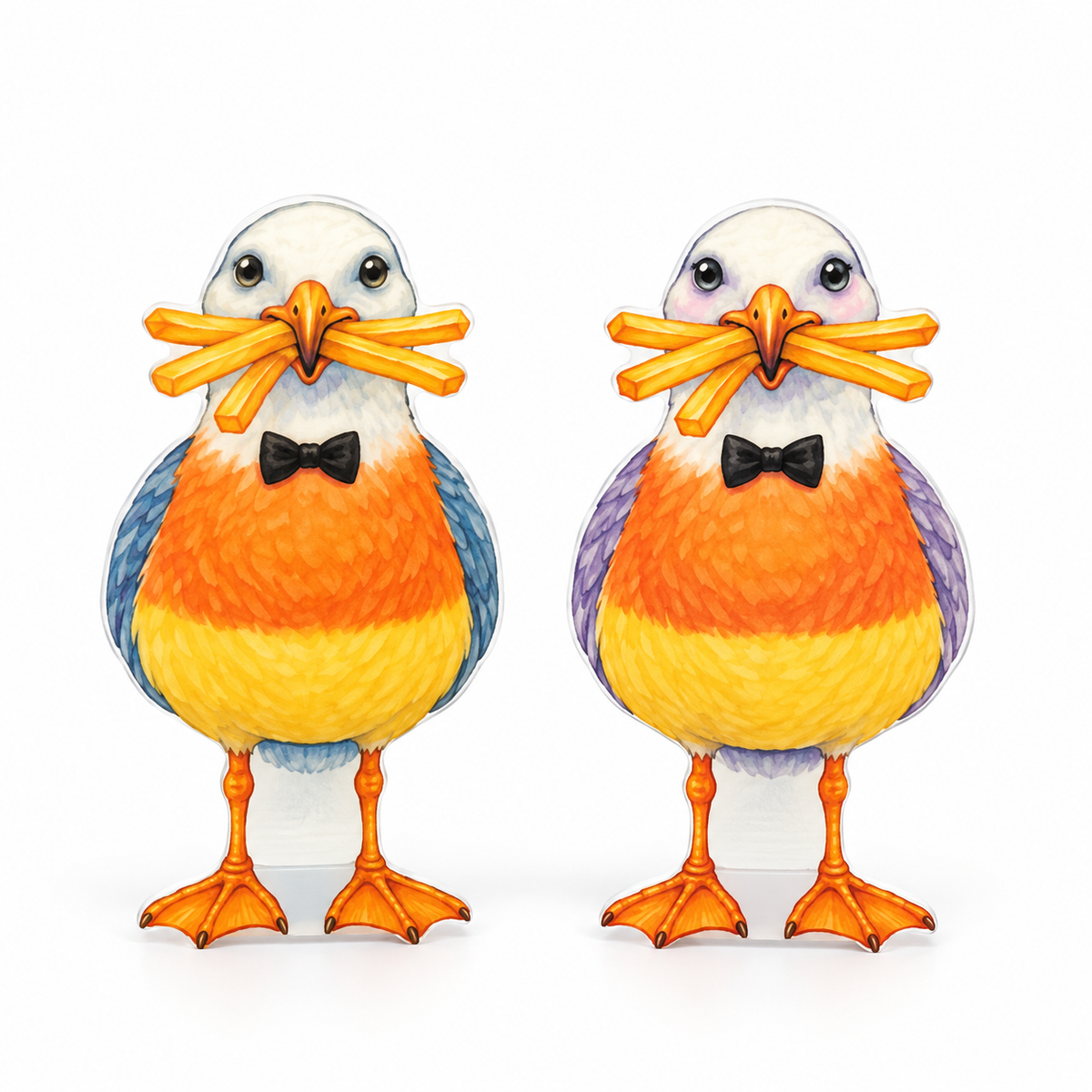 Halloween Candy Corn Coastal Yard Signs, Set of 2, 12 Inch PVC Sully and Sally, Beach House Fall