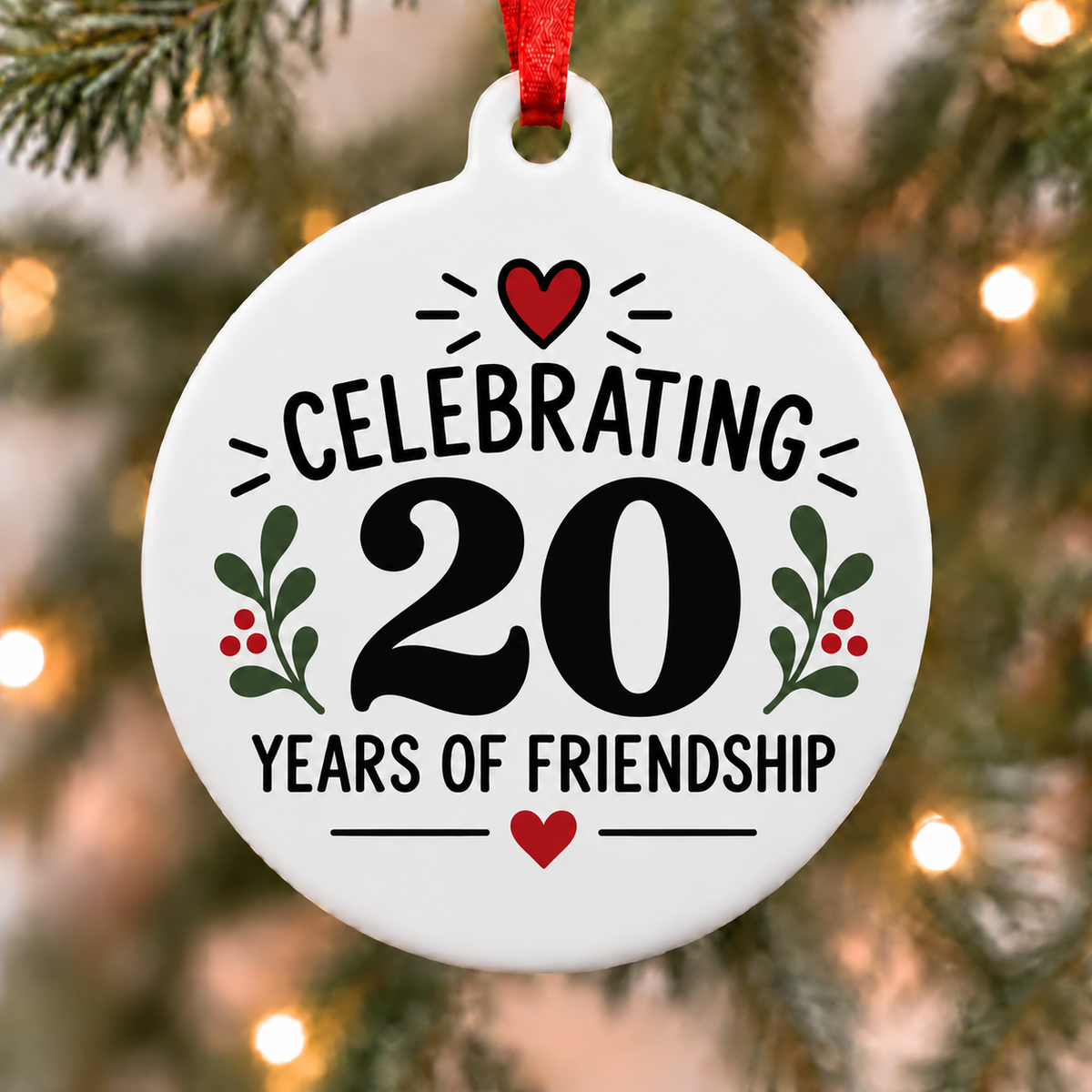 Celebrating 20 Years of Friendship Christmas Ornament