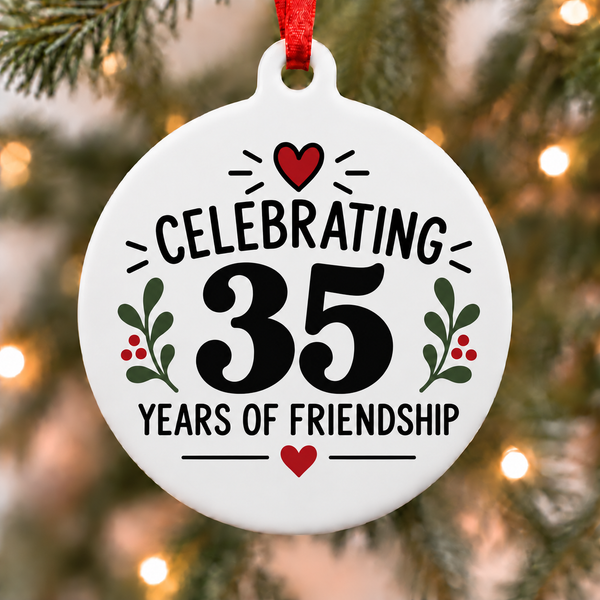Celebrating 35 Years of Friendship Christmas Ornament
