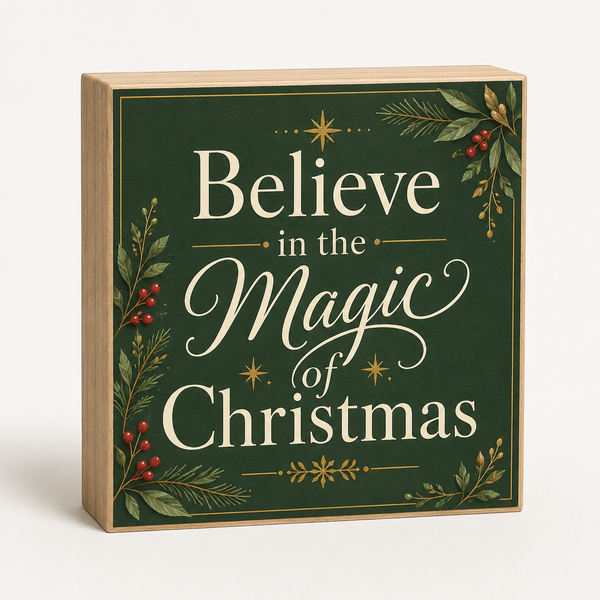 Believe in the Magic of Christmas Wooden Sign