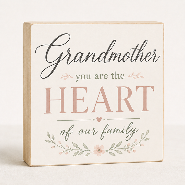 Grandmother You are the Heart of the Family Sign and Gift