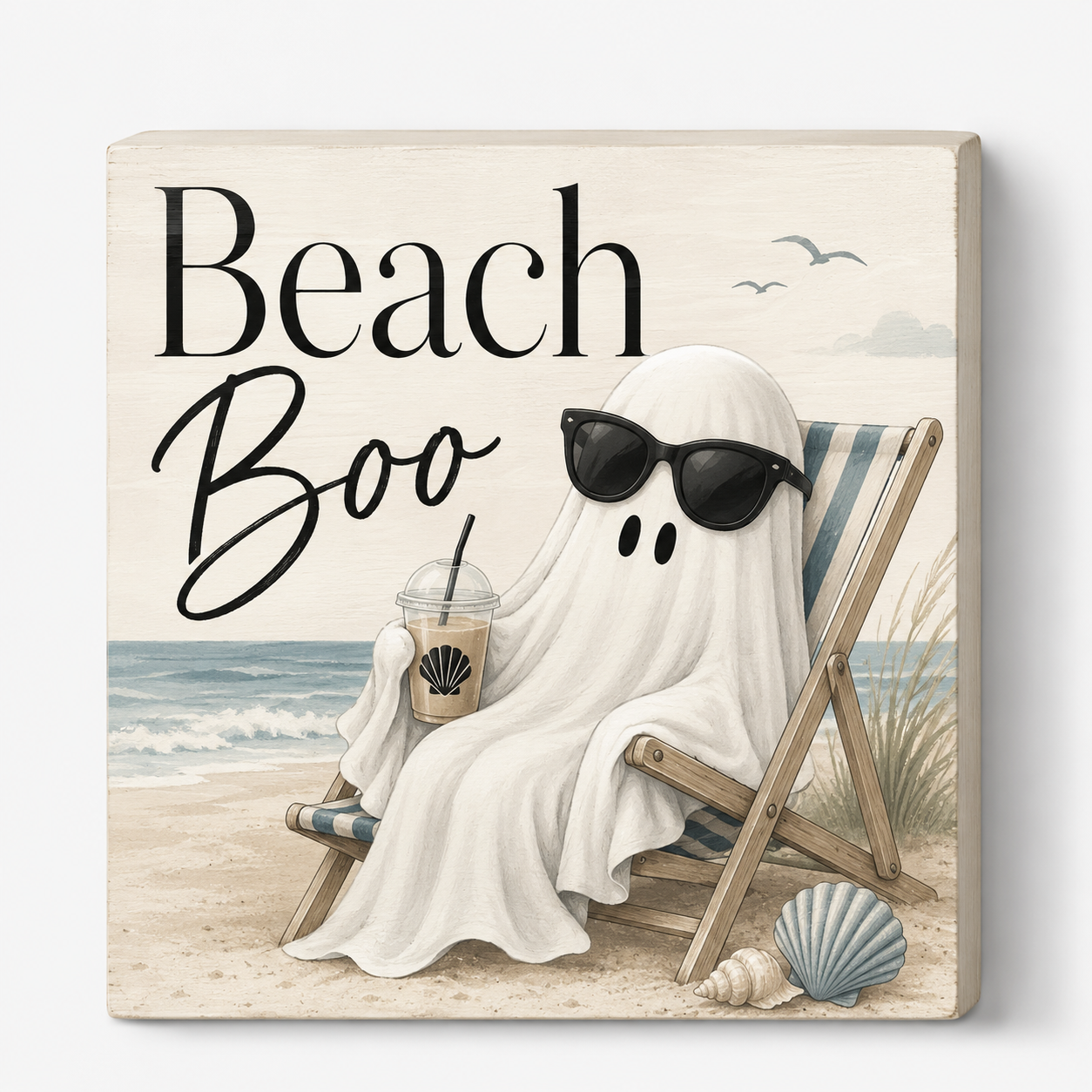 Fall and Halloween Ghost Decor Beach Boo