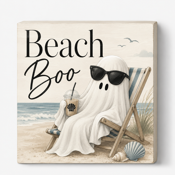 Fall and Halloween Ghost Decor Beach Boo