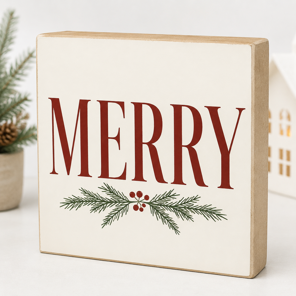 Merry Christmas Sign and Decor