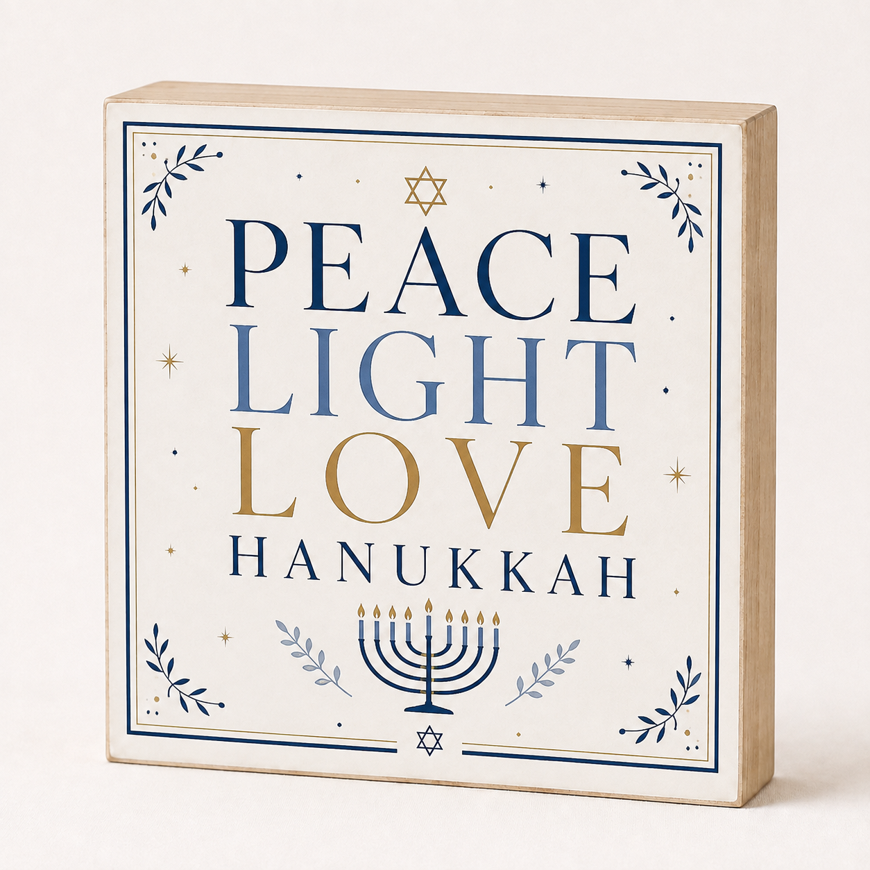 Peace Light Love Happy Hannukah Decor and Sign