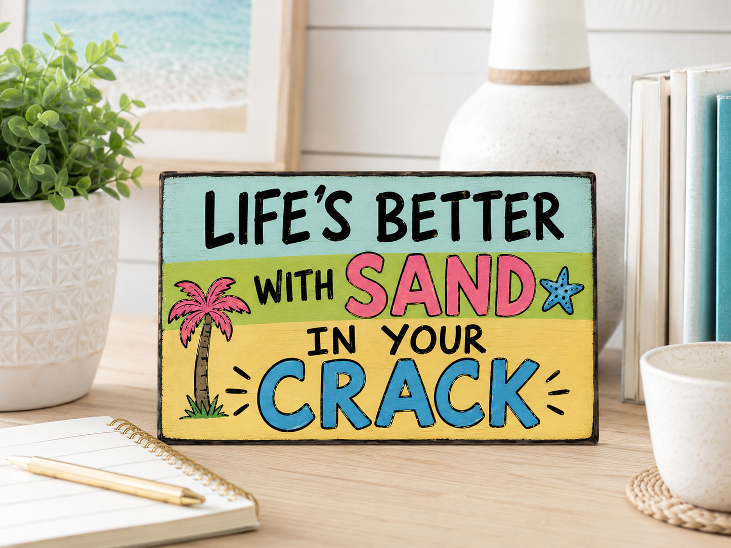 Life's Better with Sand in your Crack Funny Beach Magnet
