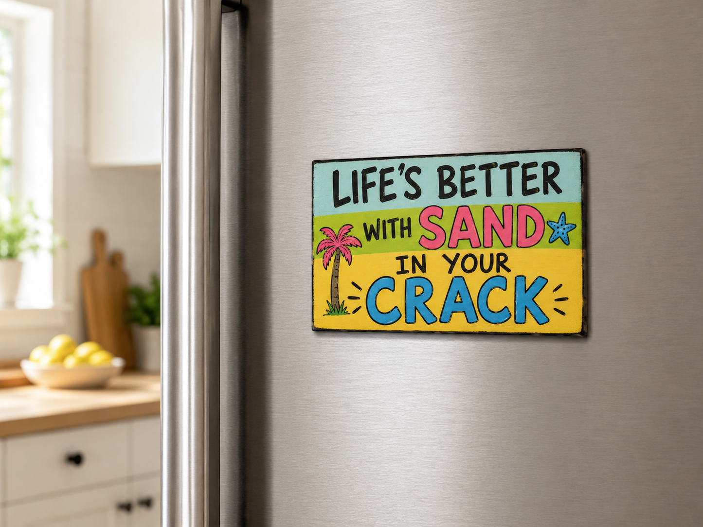 Life's Better with Sand in your Crack Funny Beach Magnet