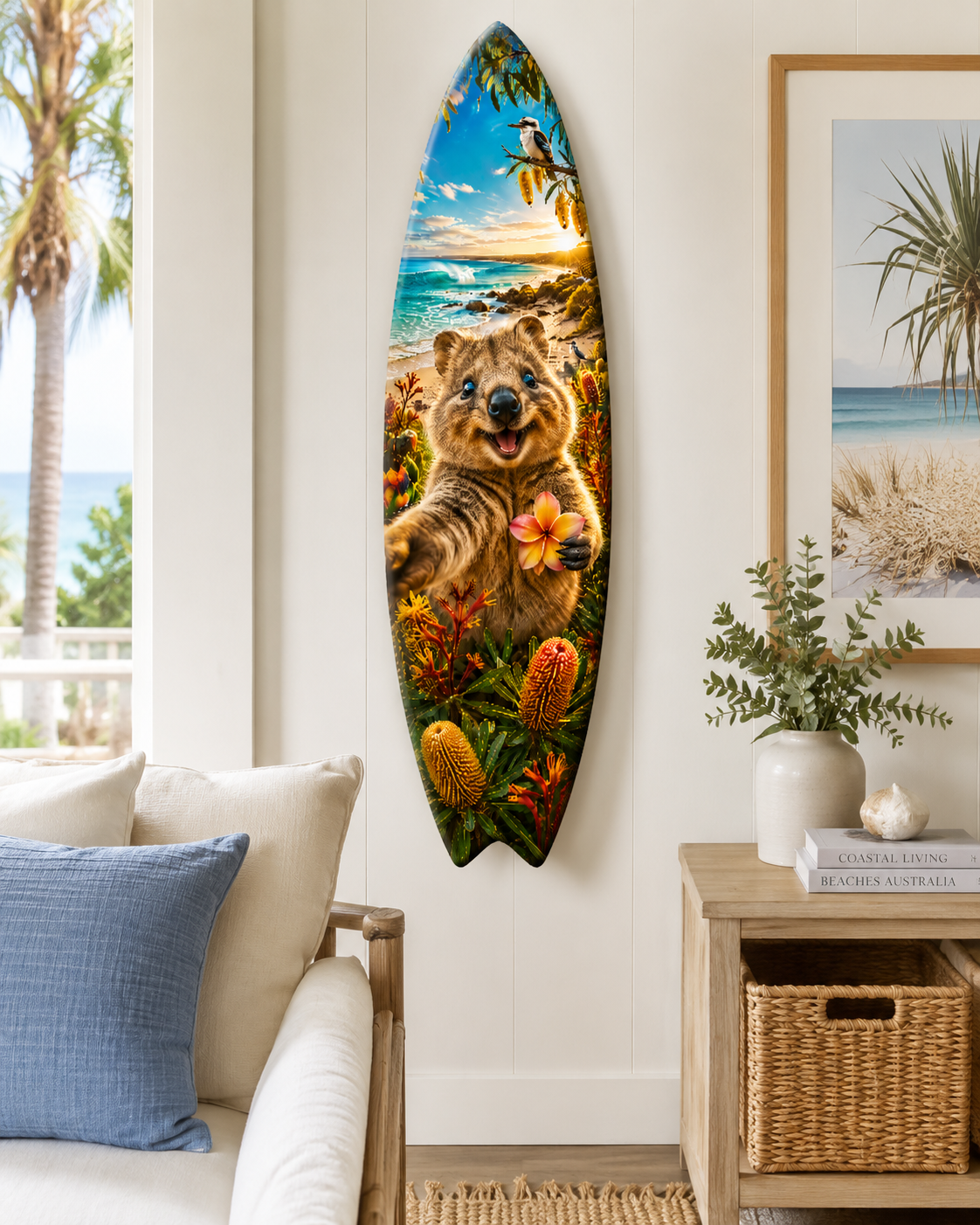 Quokka Surfboard, Decorative Indoor Outdoor
