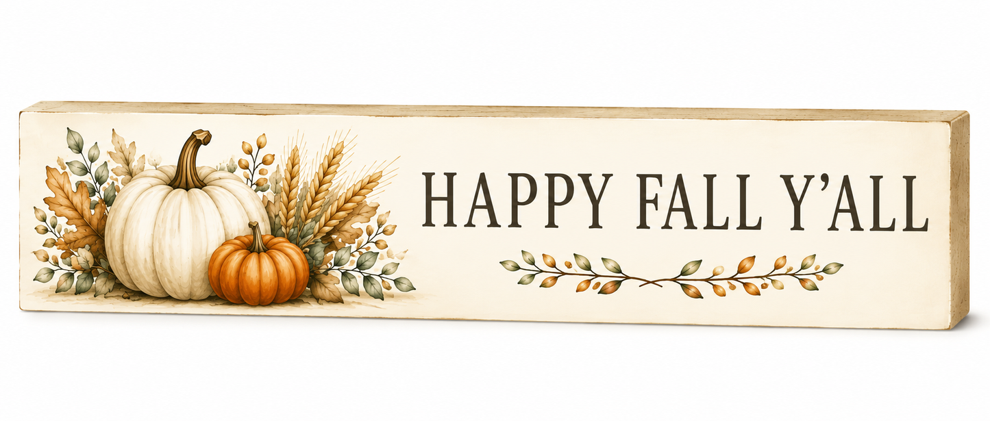 Fall Decor Accent - Happy Fall Y'All