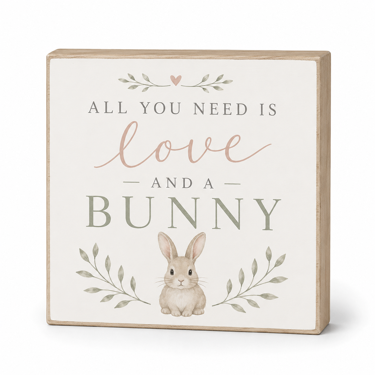 Love and a Bunny Wooden Sign - Bunny Gifts for Moms - Decor for Rabbit Owners