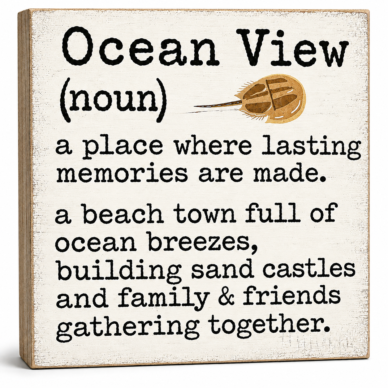 Ocean View Delaware Wooden Beach Sign, Memories