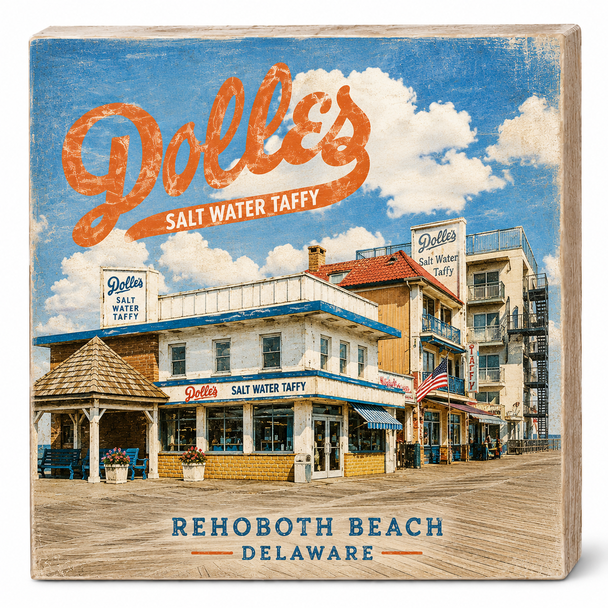 Rehoboth Beach Dolles Boardwalk Wooden Sign, Rehoboth Beach Gifts, Delaware Souvenirs, Coastal Decor, Made in USA