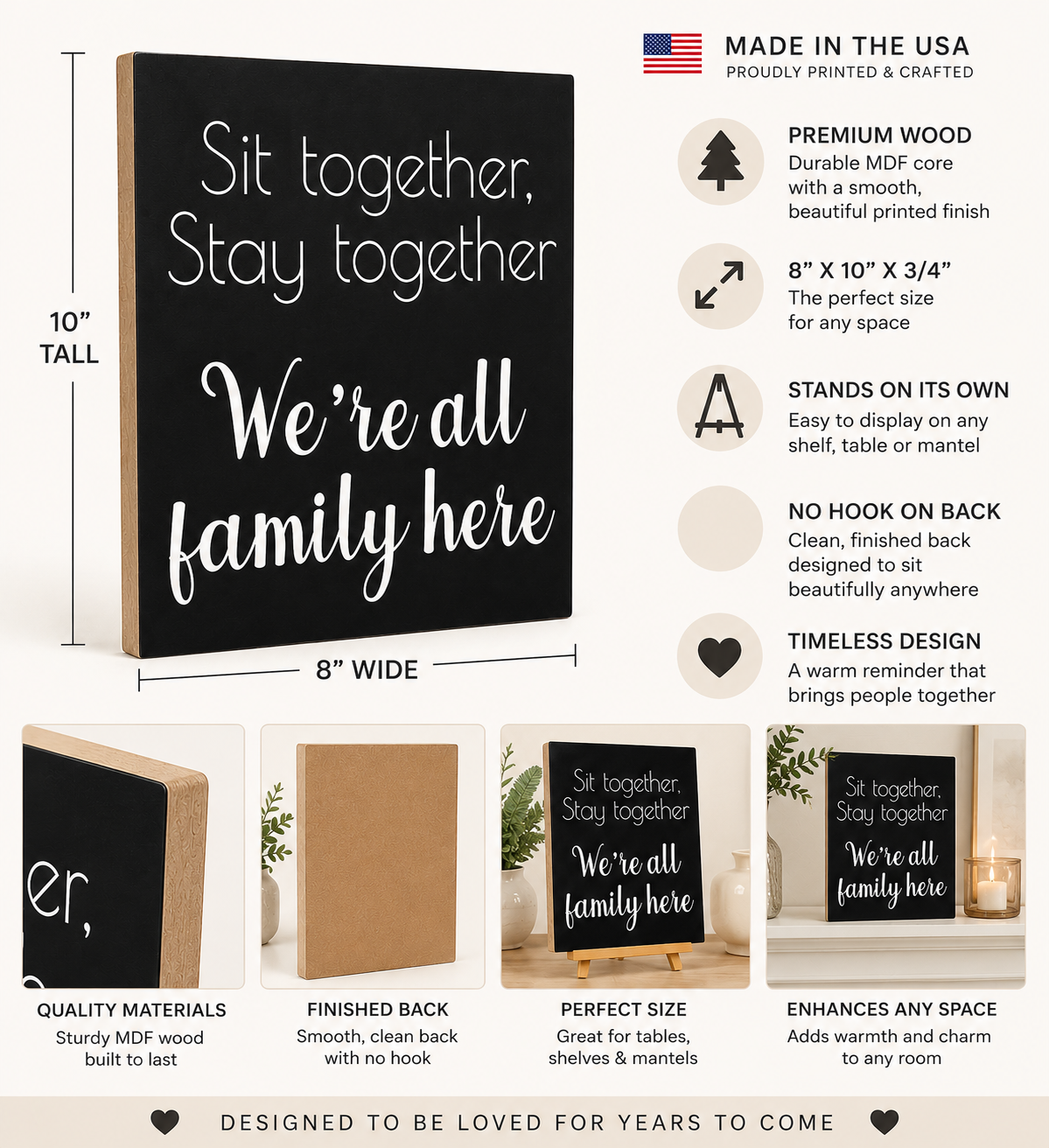 No Seating Plan Wedding Sign, Sit Together Stay Together We are Family