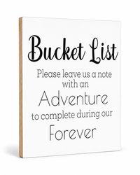 Bucket List Wedding Sign