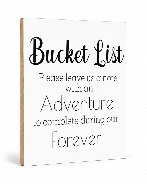 Bucket List Wedding Sign