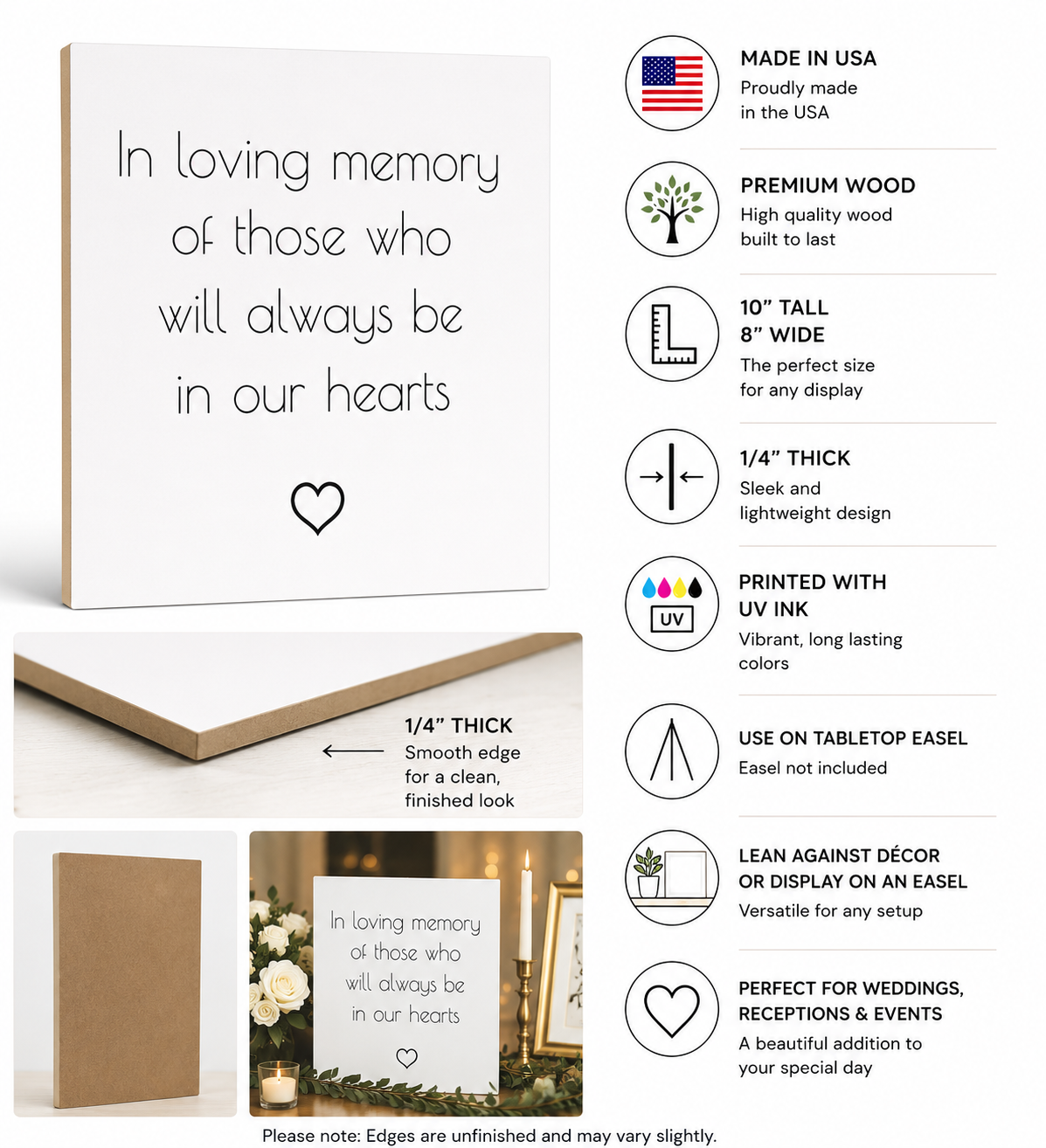 Wedding Memorial Sign, In Loving Memory