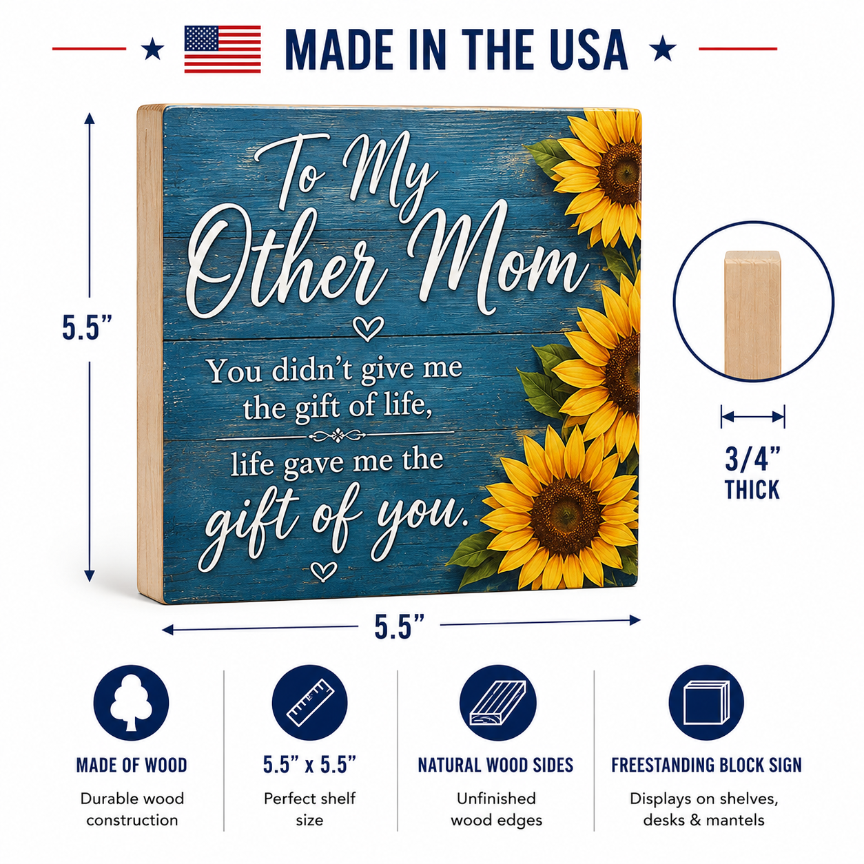 To My Other Mom, Life Gave Me the Gift Of You Sign, Bonus Mom Second Mom Gift