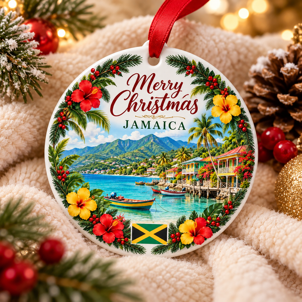 Jamaica Ornament, Merry Christmas