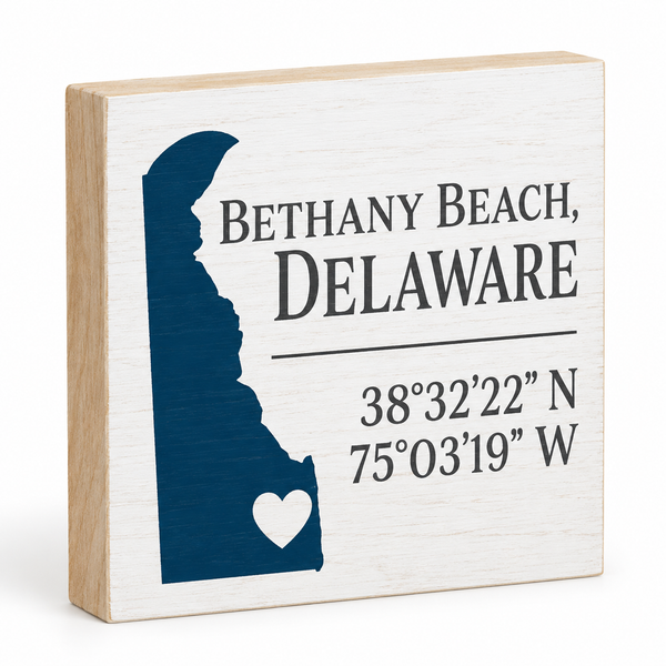 Bethany Beach, Delaware Wooden Sign, Coordinatese