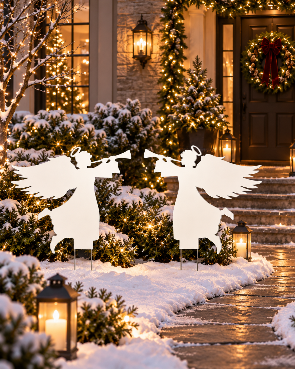 Angel Yard Signs, Set of 2, Made of PVC