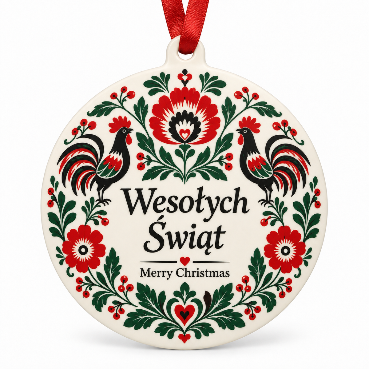 Polish Ornament, Merry Christmas or Wesolych Swiat