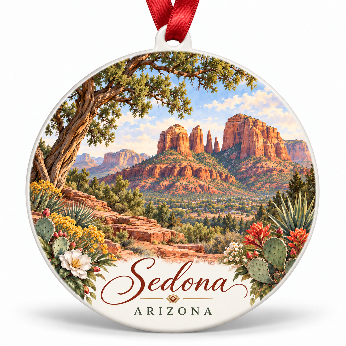 Sedona Arizona Ornament, Red Rock Travel Keepsake, Arizona Souvenir, Southwest Christmas Ornament, Sedona Vacation Gift