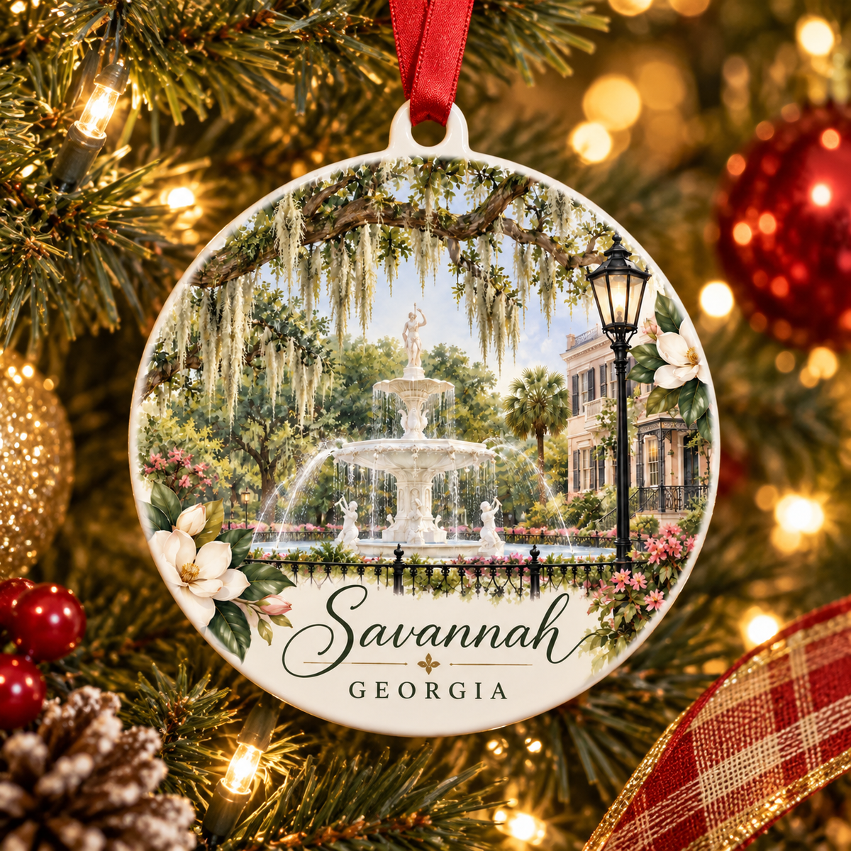Savannah Georgia Christmas Ornament