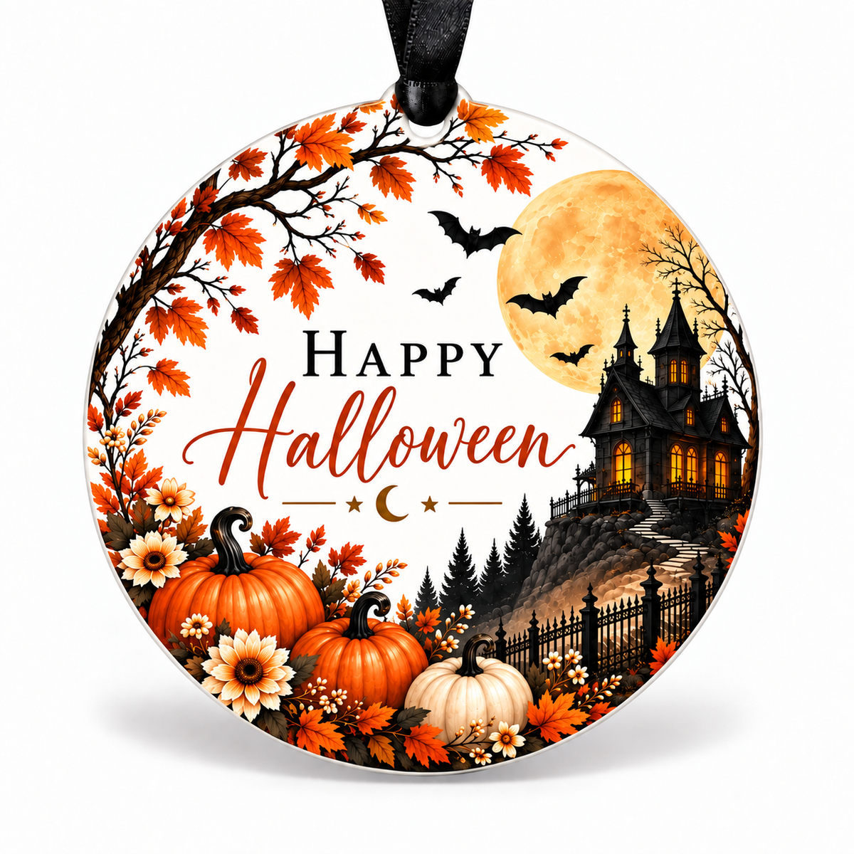 Happy Halloween Spooky Tree Ornament - Indoor - Outdoor