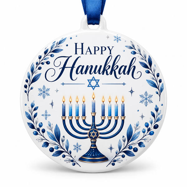 Happy Hanukkah Tree Ornament, Christmas Season