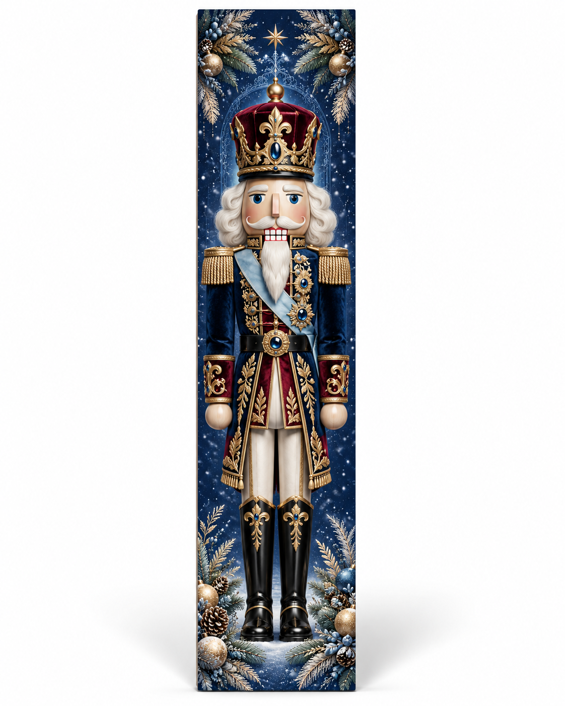 Blue Nutcracker Porch Leaner Board - Christmas Decoration