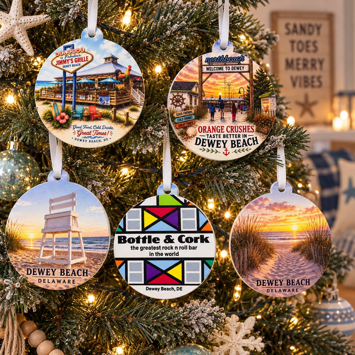 Dewey Beach Delaware Ornaments