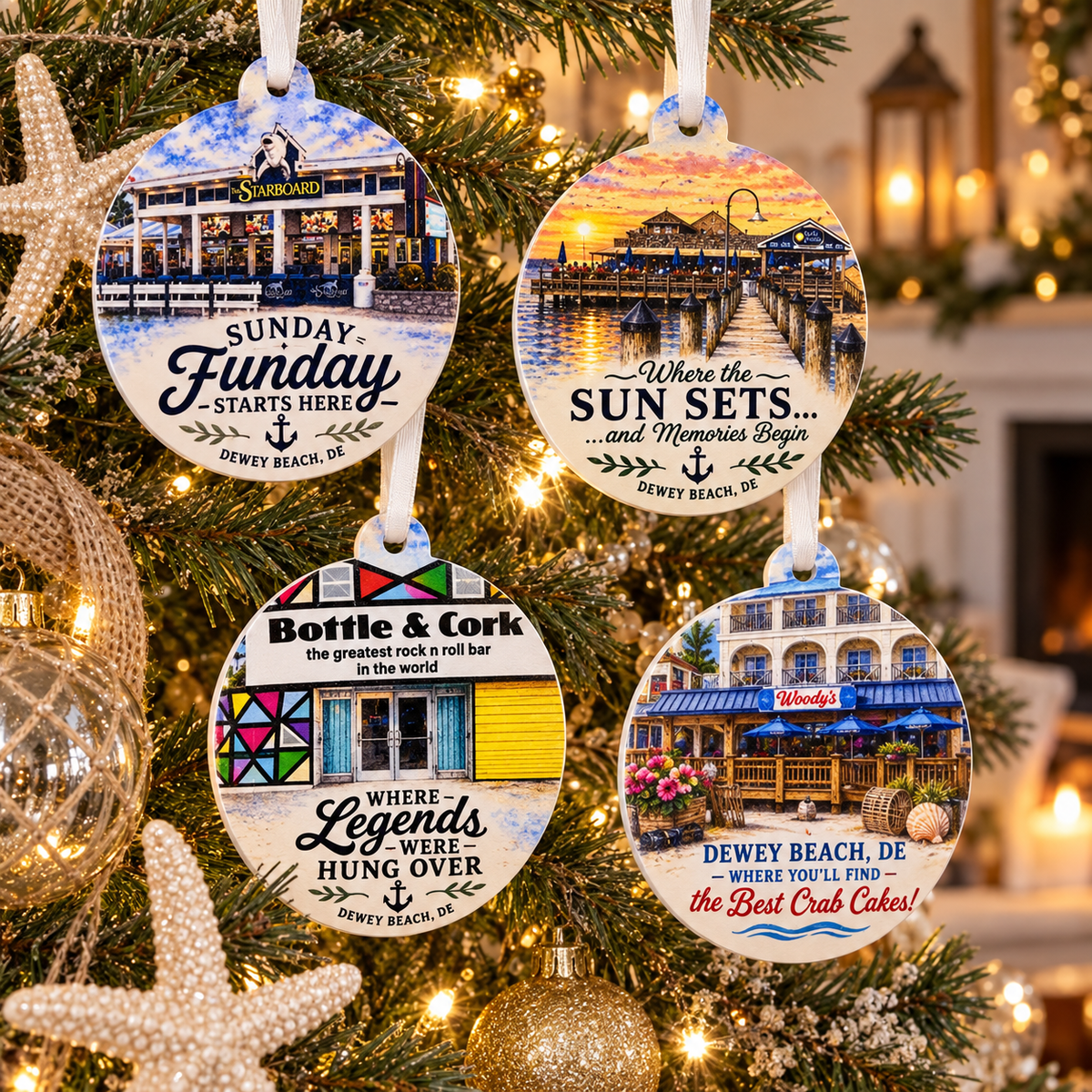 Dewey Beach Delaware Ornaments