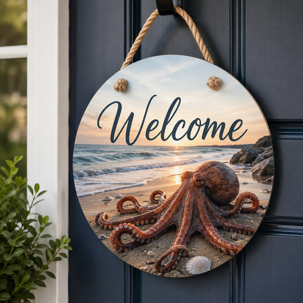 Octopus Welcome Door Hanger – 16" Round